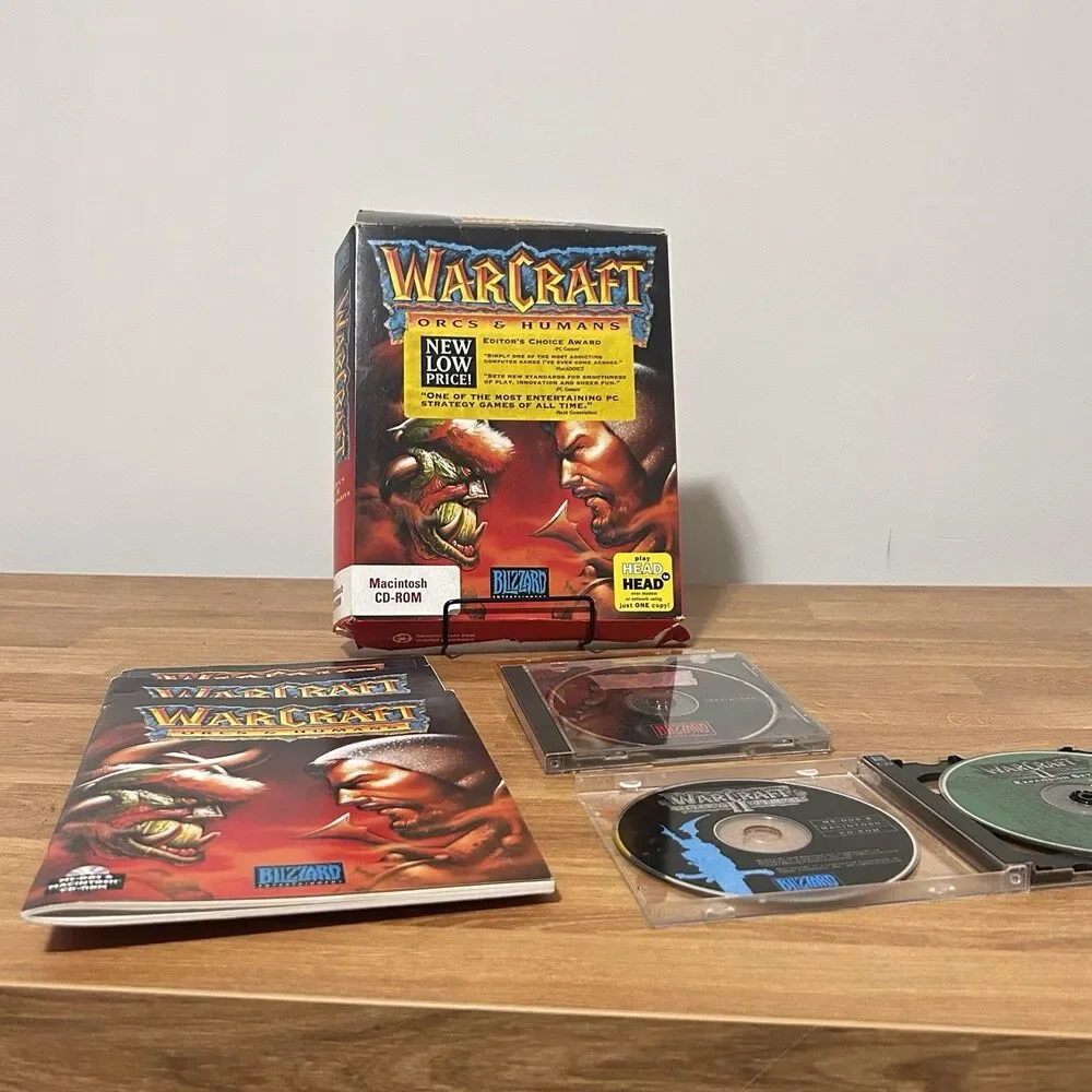 WarCraft 1 Orcs & Humans Big Box PC MS-DOS 1993 Variant Editors Choice Complete